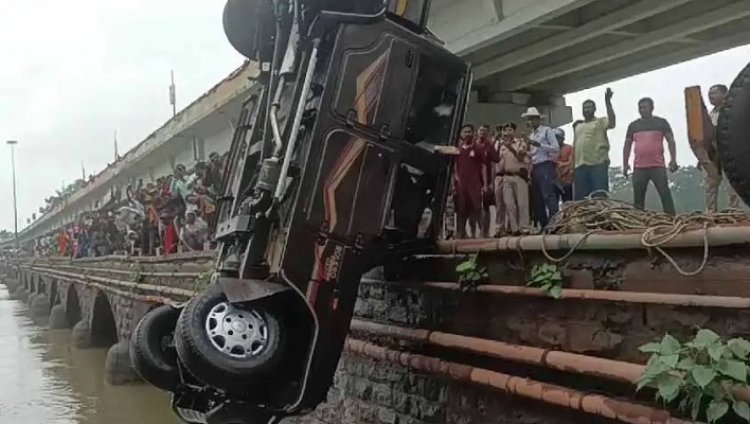 शिवनाथ नदी पुल से नीचे गिरी गाड़ी, दो नाबालिग समेत 4 की मौत