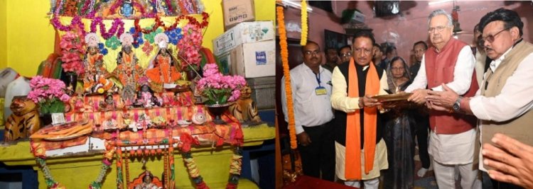 मुख्यमंत्री ने चंडी मंदिर व राम-जानकी मंदिर में की पूजा अर्चना