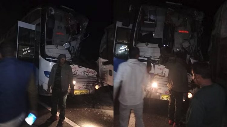 खड़ी ट्रक से टकराई बस, 20 से ज्यादा यात्री घायल...