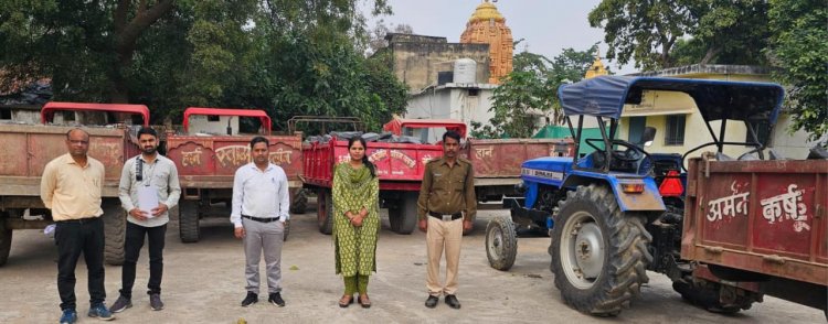 बिलाईगढ़ एसडीएम ने जब्त किए 5 ट्रेक्टर