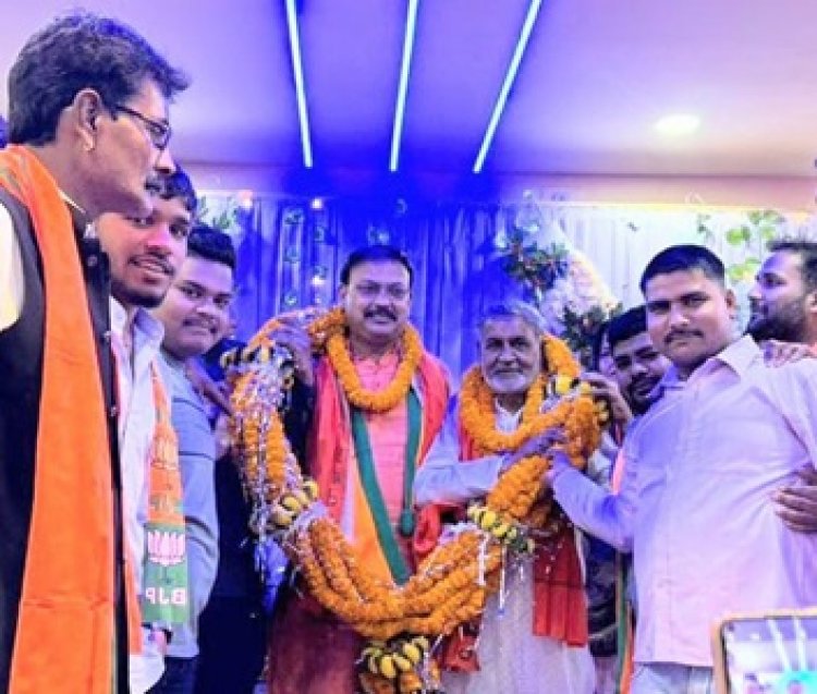 वैशाली नगर मंडल ने किया बिचपुरिया व महेश वर्मा का स्वागत