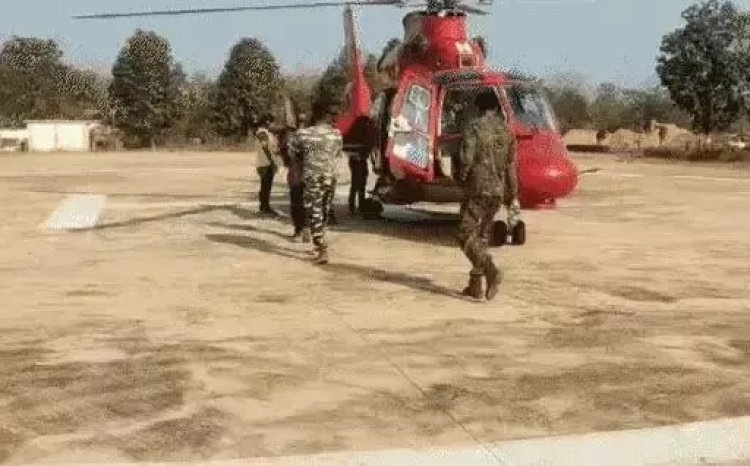 नक्सल प्रभावित क्षेत्रों के लिए हेलीकॉप्टर से भेजे गए प्रश्नपत्र