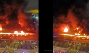 रूस सेंट्स पीट्स बर्ग पर भीषण हमले के बाद लगी भयानक आग