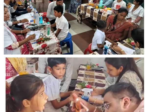 गांधी इंग्लिश मीडियम स्कूल आरंग में फ्री हेल्थ एवं डेंटल चेकअप शिविर का आयोजन