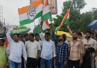 ​आरंग में गरजी कांग्रेस बस स्टैंड पर केंद्र सरकार के खिलाफ प्रदर्शन, तेज बारिश के बीच फूंका प्रधानमंत्री का पुतला