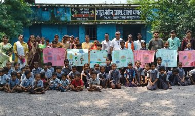 सेवा संकल्प अभियान के तहत नवीन प्राथमिक शाला चपरीद में रंगों से सजे बच्चों के सपने