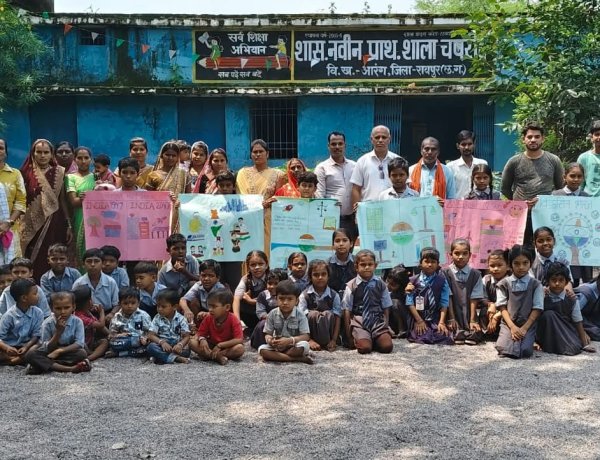 सेवा संकल्प अभियान के तहत नवीन प्राथमिक शाला चपरीद में रंगों से सजे बच्चों के सपने