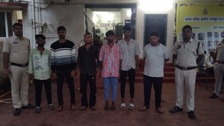 मंदिर हसौद पुलिस का ताबड़तोड़ एक्शन: चाकू लहराने वाला युवक समेत 5 गिरफ्तार, अवैध शराब के ठिकानों पर भी दबिश