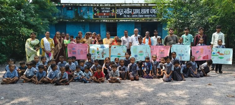 सेवा संकल्प अभियान के तहत नवीन प्राथमिक शाला चपरीद में रंगों से सजे बच्चों के सपने